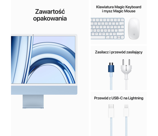 APPLE iMac M3 8-core CPU/8-core GPU/8GB/256GB SSD/24" 4,5K/Niebieski (MQRC3ZE/A) - 1192988 - zdjęcie 9